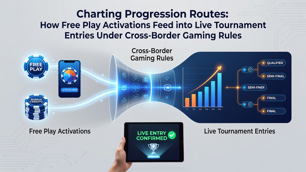 Übersicht über Progression Routes von Free Plays zu Turnieren in regulierten Plattformen