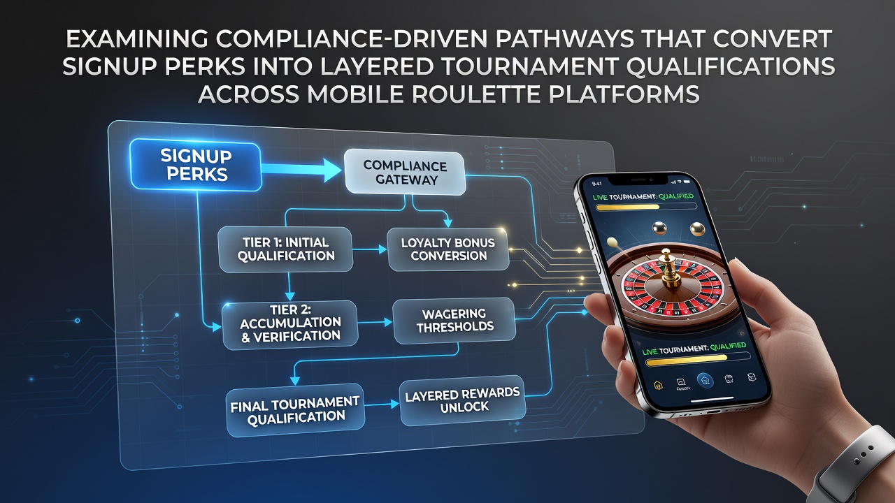 Darstellung regulatorischer Pfade von Anmeldeboni zu Turnierqualifikationen in mobilen Roulette-Apps